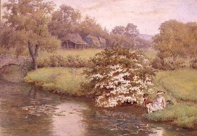 Children Playing by a Stream by Wilmot R.W.S. Pilsbury
