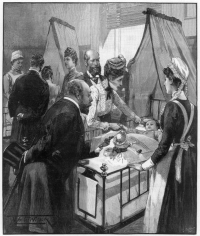The Prince and Princess of Wales visiting the Eveline hospital for sick children, 1890 by Wilson