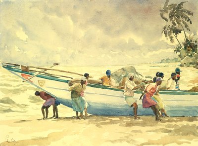 Launching the netboat by Wilson Clive