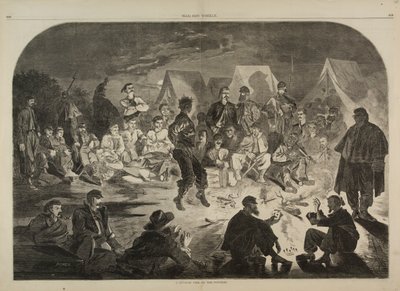 A Bivouac Fire on the Potomac, from Harper