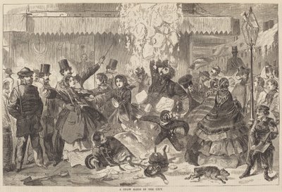 A Snow Slide in the City by Winslow Homer