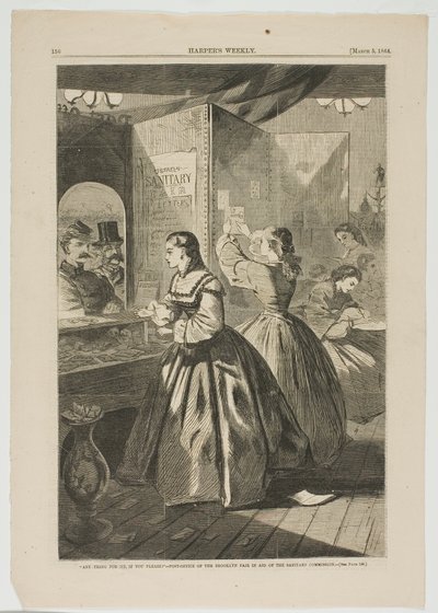 "Any Thing for Me, If You Please?"—Post-Office of the Brooklyn Fair in Aid of the Sanitary Commission by Winslow Homer