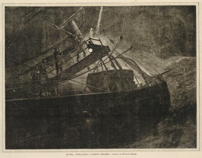 At Sea - Signalling a Passing Steamer by Winslow Homer
