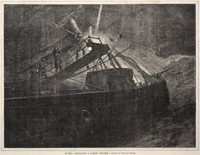 At Sea, Signalling a Passing Steamer by Winslow Homer