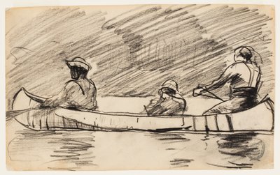 Canoe with Three Men by Winslow Homer