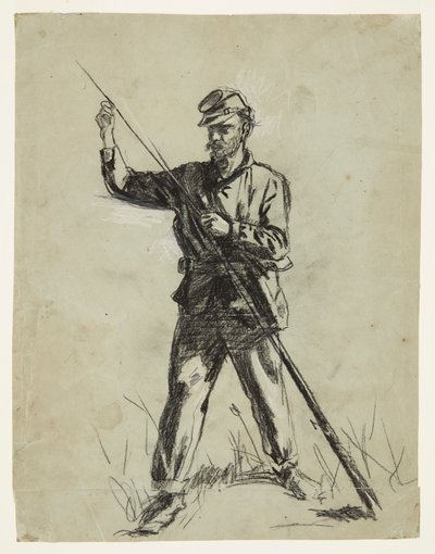 Cavalry Soldier Loading a Rifle by Winslow Homer