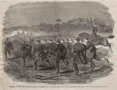 Charge of the First Massachusetts Regiment on a Rebel Rifle Pit near Yorktown by Winslow Homer