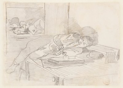 Chinese Man Smoking an Opium Pipe in a Baxter Street Club House, New York City by Winslow Homer