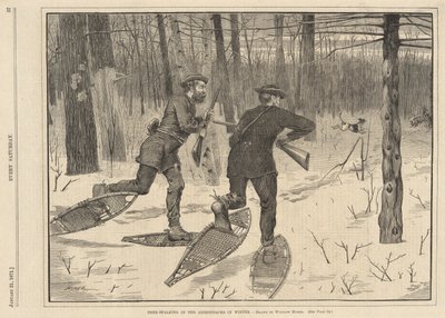 Deer-Stalking in the Adirondacks in Winter, from Every Saturday, January 21, 1871 by Winslow Homer