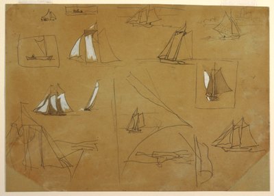 Sketches of Sailing Boats, Cullercoats, England, 1881–82 by Winslow Homer