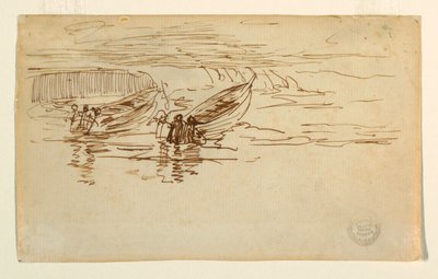 Two Dories Being Launched, England, 1881 by Winslow Homer