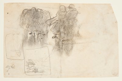 Figures in Lee of Building with Ocean Beyond, Cullercoats, England by Winslow Homer