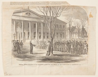 General Thomas Swearing in the Volunteers Called into the Service of the United States at Washington D.C. by Winslow Homer
