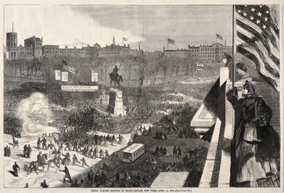 Great Sumter Meeting in Union Square, New York, April 11, 1863 by Winslow Homer