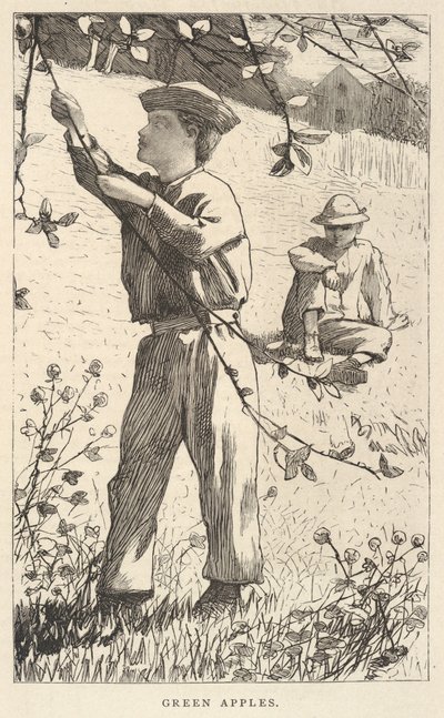Green Apples, from Our Young Folks, August 1868 by Winslow Homer