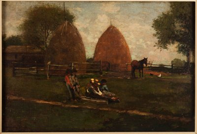 Haystacks and Children by Winslow Homer
