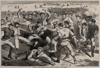 Holiday in Camp - Soldiers Playing Football by Winslow Homer