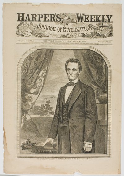 Hon. Abraham Lincoln, Born in Kentucky, February 12, 1809 by Winslow Homer