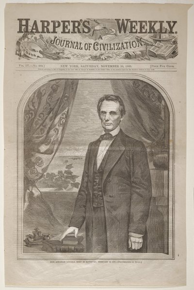Hon. Abraham Lincoln, Born in Kentucky, February 12, 1809 by Winslow Homer