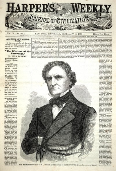 Hon. William Pennington of N.J., Speaker of the House of Representatives, from Harper