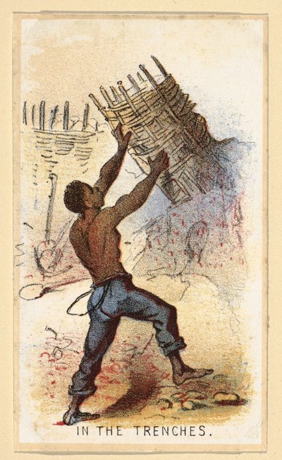 In The Trenches from a series of Collectors Cards called Life in Camp, pub. 1864 by Winslow Homer