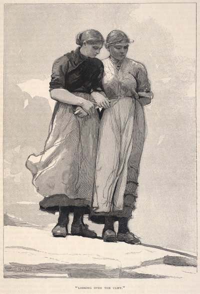 Looking Over The Cliff, from The Century Magazine, November 1883 by Winslow Homer
