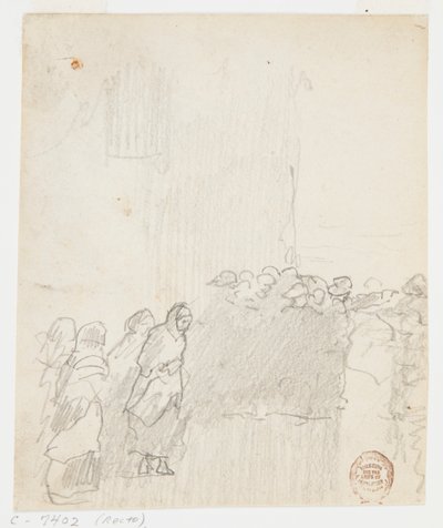 Men and Women Looking Out to Sea, Cullercoats, England by Winslow Homer