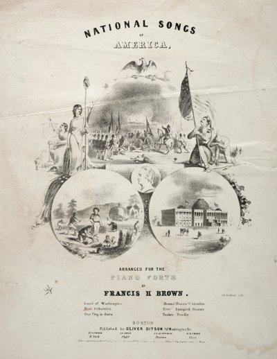 National Songs of America - Sheet Music Cover by Winslow Homer