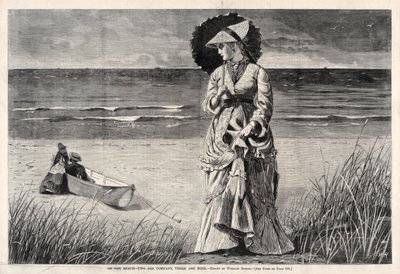 On the Beach - Two are Company, Three are None by Winslow Homer