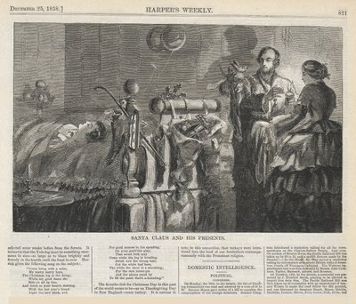 Santa Claus and His Presents, from Harper by Winslow Homer