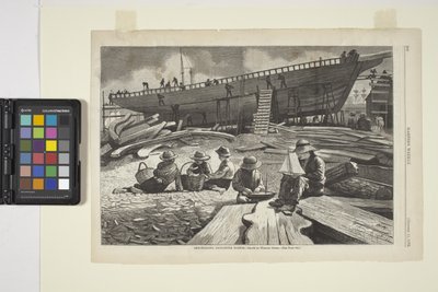 Ship Building, Gloucester Harbor by Winslow Homer
