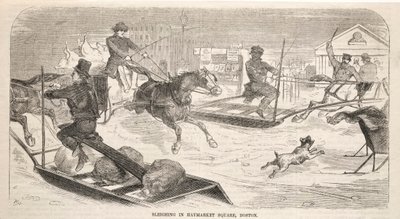 Sleighing in Haymarket Square, Boston by Winslow Homer