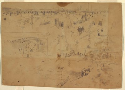 Studies of a Battlefield with Tree Stumps and Blasted Tree Trunks, Petersburg, Virginia by Winslow Homer