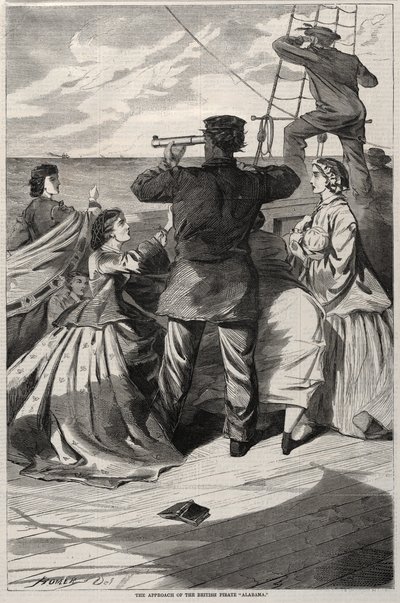 The Approach of the British Pirate Alabama by Winslow Homer