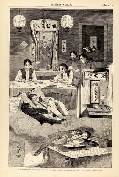 The Chinese in New York--Scene in a Baxter Street Club-House, from Harper