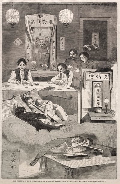The Chinese in New York - Scene in a Baxter Street Club-House, 1874 by Winslow Homer