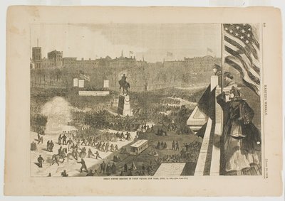 The Great Sumter Meeting in the Union Square, New York, April 11, 1863 by Winslow Homer