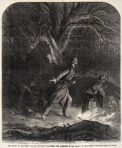 The Picket of the Tenth Indiana Regiment Discovering the Approach of the Rebels at Mill Spring, Kentucky by Winslow Homer