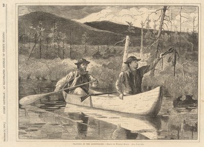 Trapping in the Adirondacks, from Every Saturday, December 24, 1870 by Winslow Homer