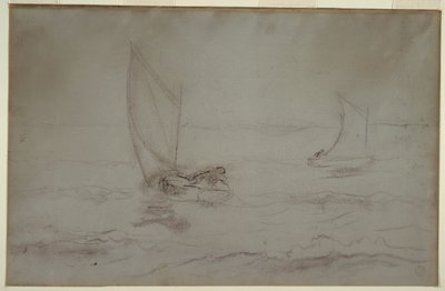 Two Sloops Sailing by Winslow Homer