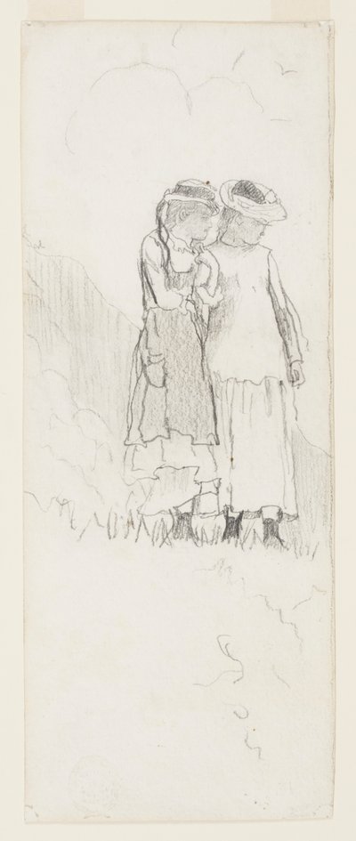 Two Young Girls in a Field by Winslow Homer