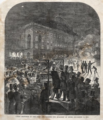 Union Meeting in the Open Air Outside the Academy of Music by Winslow Homer