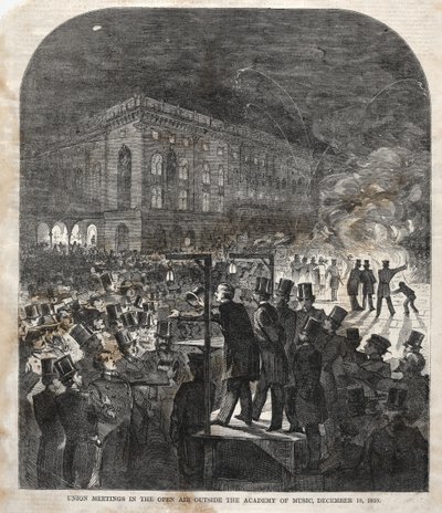 Union Meeting in the Open Air Outside the Academy of Music by Winslow Homer