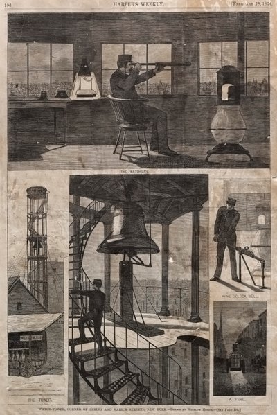 Watch-Tower, Corner of Spring and Varick Streets, New York by Winslow Homer