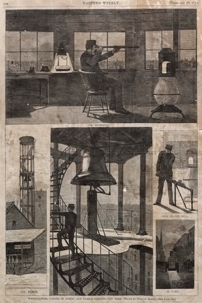 Watch-Tower, Corner of Spring and Varick Streets, New York, 1874 by Winslow Homer
