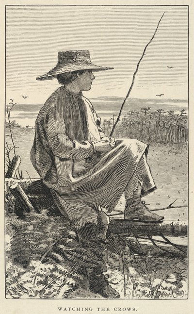 Watching The Crows, from Our Young Folks, June 1868 by Winslow Homer
