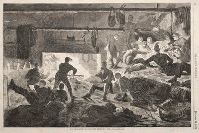 Winter Quarters in Camp - The Inside of a Hut by Winslow Homer