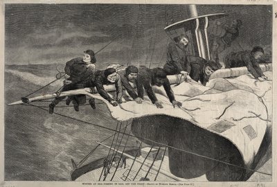 Winter at Sea - Taking in Sail Off the Coast, 1869 by Winslow Homer