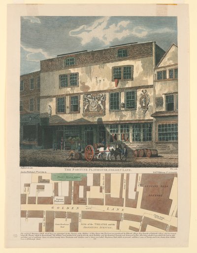 The Fortune Playhouse, Golden Line with Plan of Golden Lane Below by Wise