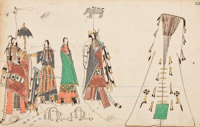 Howling Wolf and Feathered Bear are Courting Two Girls at the Spring Where They Were Getting Water by Wolf Howling
